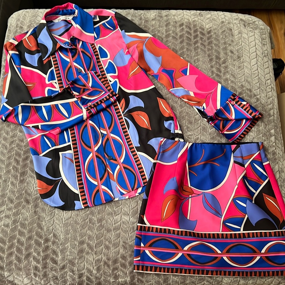 Zara Shirt and Skirt